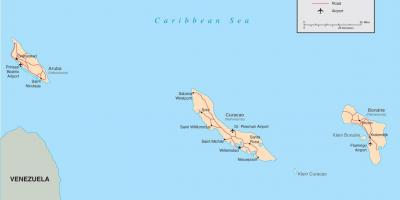 Mapa Herbehereak Antilles