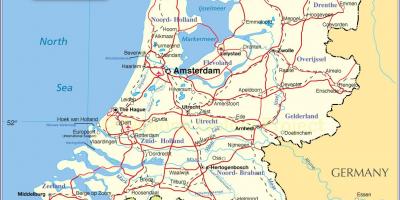 Mapa Holanda eta inguruko herrialdeetan